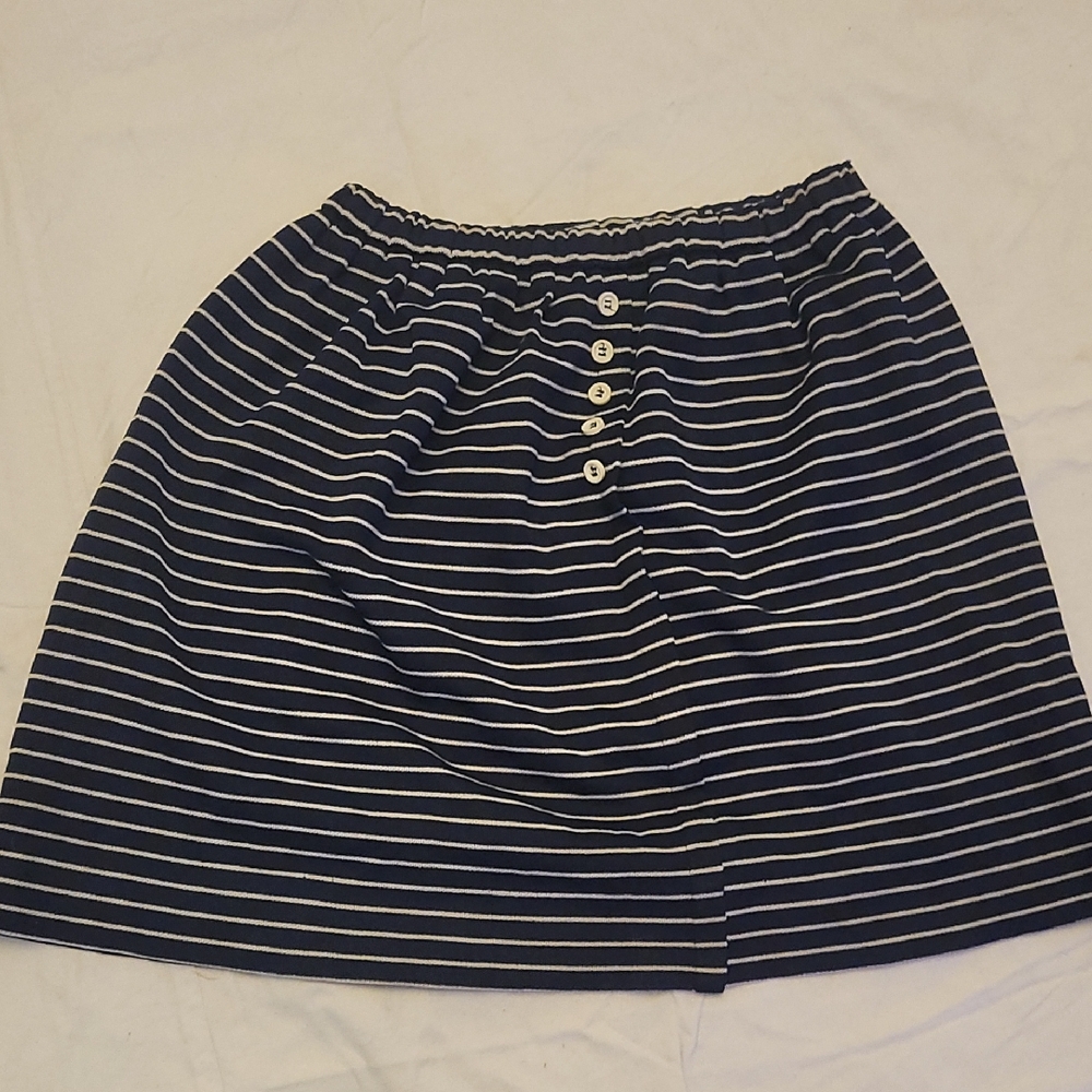 Navy Striped Mini Skirt